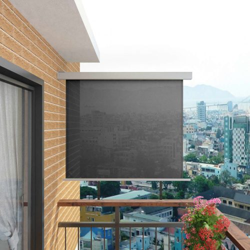 Multifunkciós szürke oldalsó napellenző erkélyre 150 x 200 cm