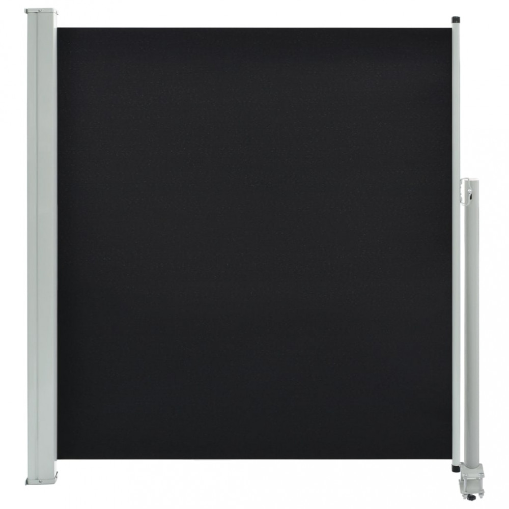 Fekete behúzható oldalsó terasz napellenző 140 x 300 cm